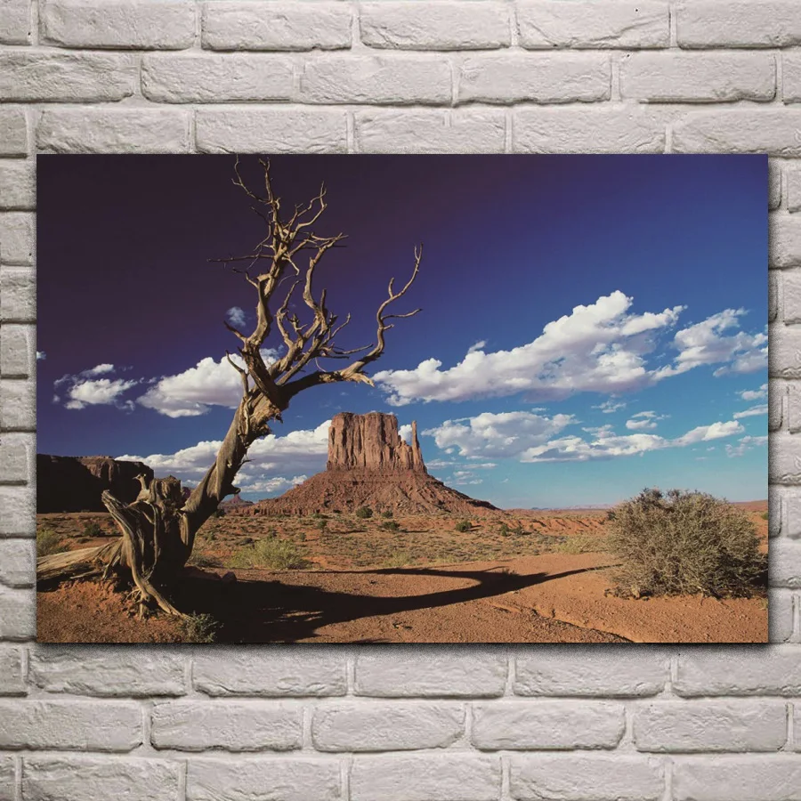 

monument valley arizona desert nature landscape living room home wall art decor wood frame fabric poster KE727