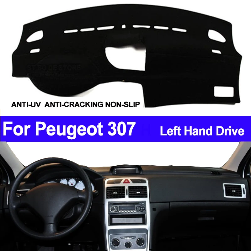 TAIJS Car Dashboard Cover Dash Mat For Peugeot 307 Sun Shade DashMat Pad Carpet Anti UV