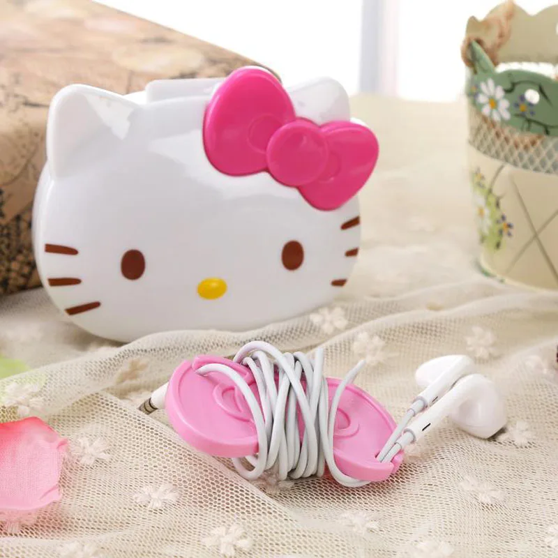 

1 Pcs Japan Kawaii Hello Kitty Stationery Holder PP Headset Storage Box Diy Diary Sticker School Supplies Material Escolar