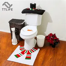 TTLIFE Счастливый Снеговик Рождественский набор для ванной крышку унитаза коврик рождественские украшения год украшения Adornos de Navidad акции