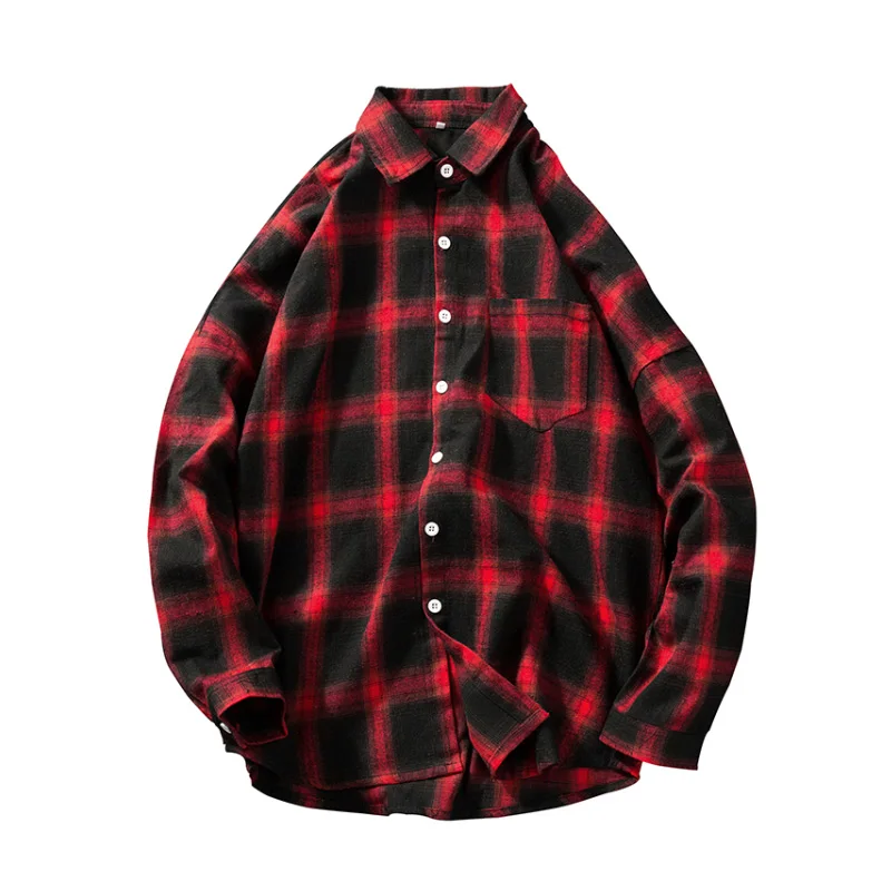 

New Autumn Fashion Brand Men Clothes Slim Fit Men Long Sleeve Shirt Men Plaid Cotton Casual Men Shirt Social Plus Size M-5XL
