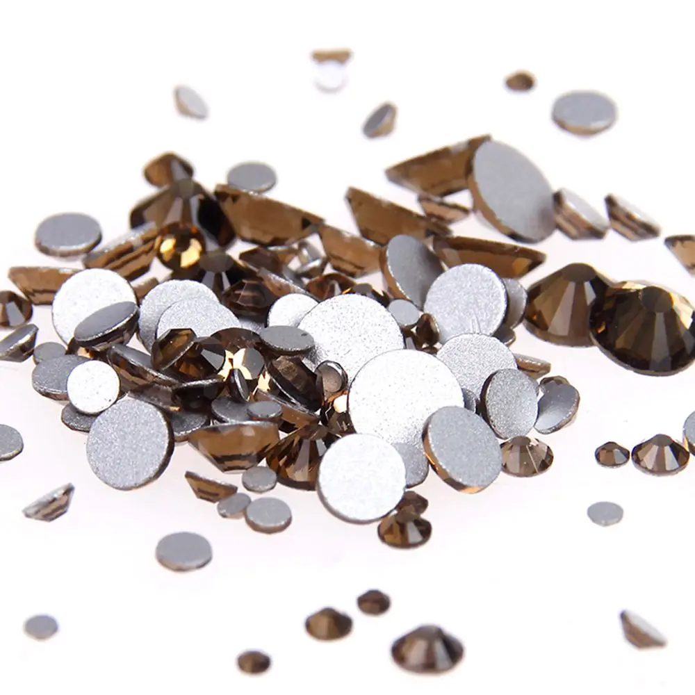 Smoked topaz Color Non Hotfix Glass Rhinestones Glue On Strass Stones