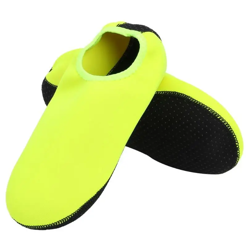 Мужская и Женская водонепроницаемая обувь; однотонная обувь для плавания; летняя пляжная обувь; M-XXL; Размеры 33-41 - Цвет: Неоновый зеленый