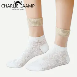 Чарли CAAMP 2018 весной и новые летние хлопковые дышащие пота влаги дикий серии дамы Кристалл Кружева куча носки 6003