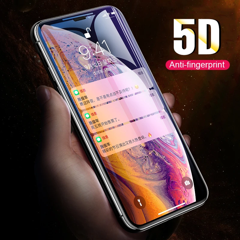 RONICAN 5D изогнутая Защитная пленка для iPhone 8 7 6 6s Plus Edge полное покрытие X xs Закаленное
