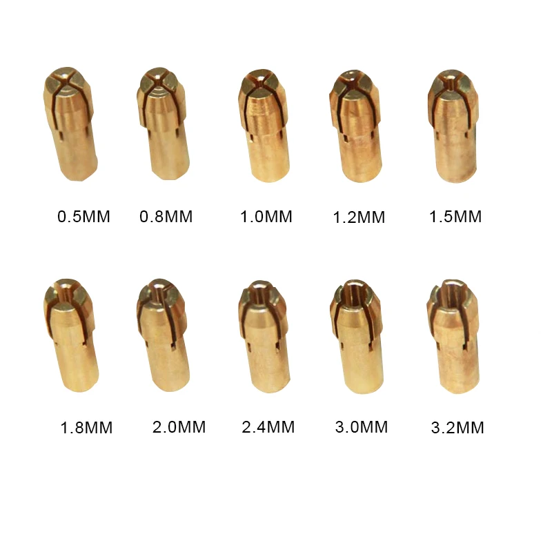 10 шт. 4,3 мм хвостовик мини-сверла латунный цанговый патрон для Dremel Аксессуары для вращающегося инструмента мини-сверлильный адаптер для патронов