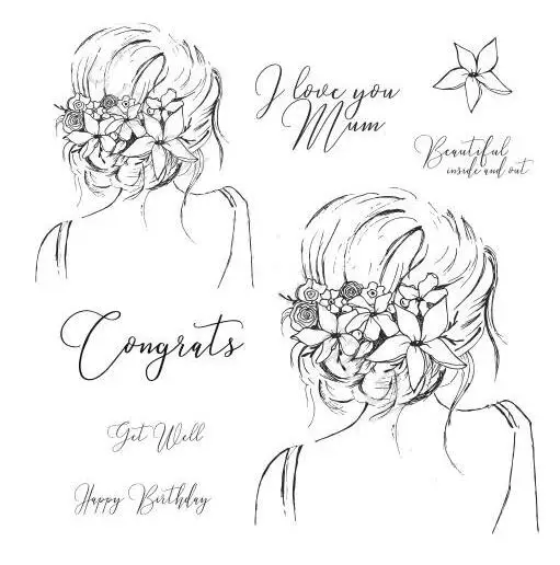 

Girl flower Transparent Destinat Silicone Stamp/Seal For DIY Scrapbooking/ photo Album Decorative Clear Stamp Sheets A240