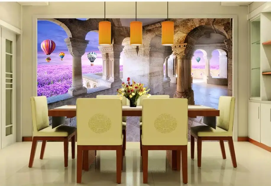 

Modern Custom 3D Wallpaper Palace flower sea 3D TV background Wallpaper Mural Painting For Living Room wall painting