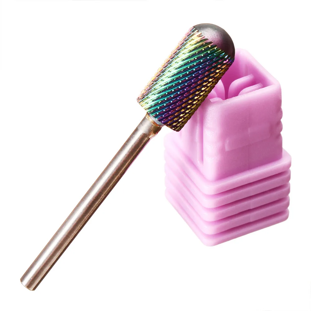 

Nail Drill Bit Rainbow Coating Tungsten Carbide Burrs Acrylic Files Milling Cutte Tool For Manicure Drill Accessories 8 Types
