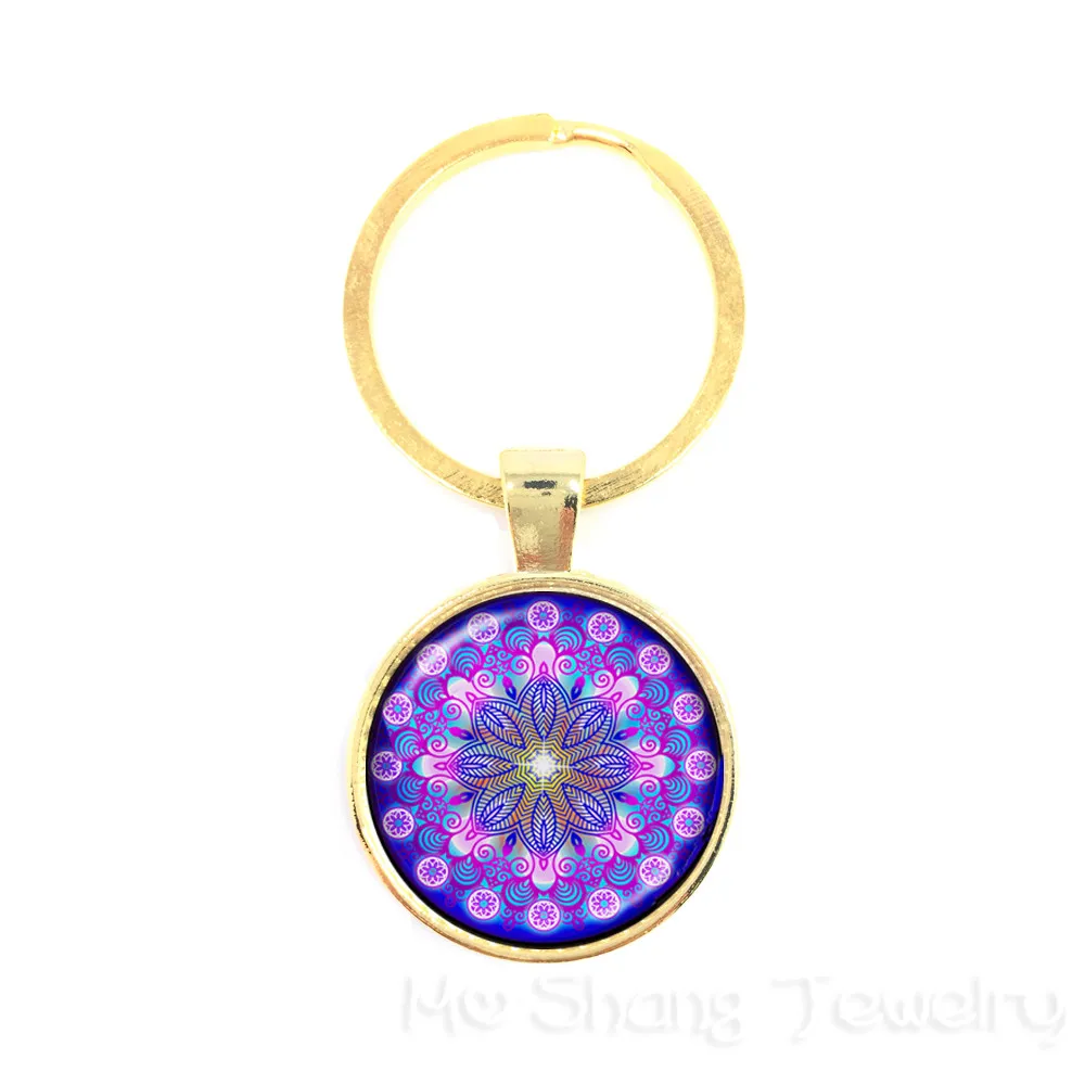 Indian Jewelry Mandala Keychain OM For Man Women Yoga Flower Zen Buddhist Meditation Pendant | Украшения и аксессуары