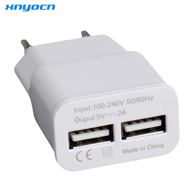 5V 2A EU 2 USB Adapter Mobile Phone Wall Charger Device Micro Data