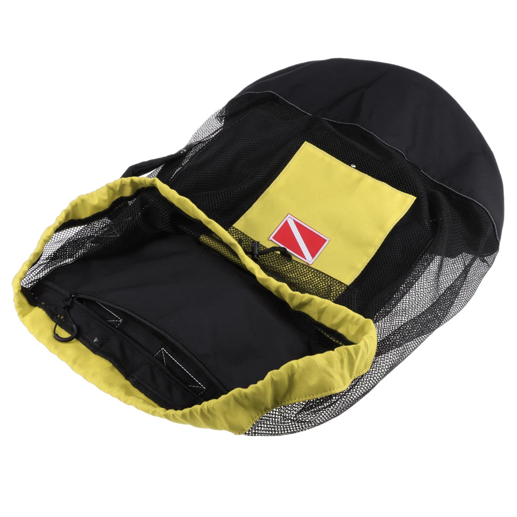 Yellow 80L Backpack MagiDeal прочный сетчатый рюкзак, роскошная сумка для дайвинга, подводного плавания, Пляжная сетчатая упаковка для водных видов спорта, подводное плавание, сумки для плавания - Цвет: Yellow 80L Backpack