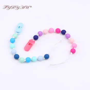 

TYRY.HU Handmade Soothe Pacifier Clip Food Grade Silicone Dummy Pacifier Clips Holder Chain Baby Nipple Feeding Kid Funny Toys