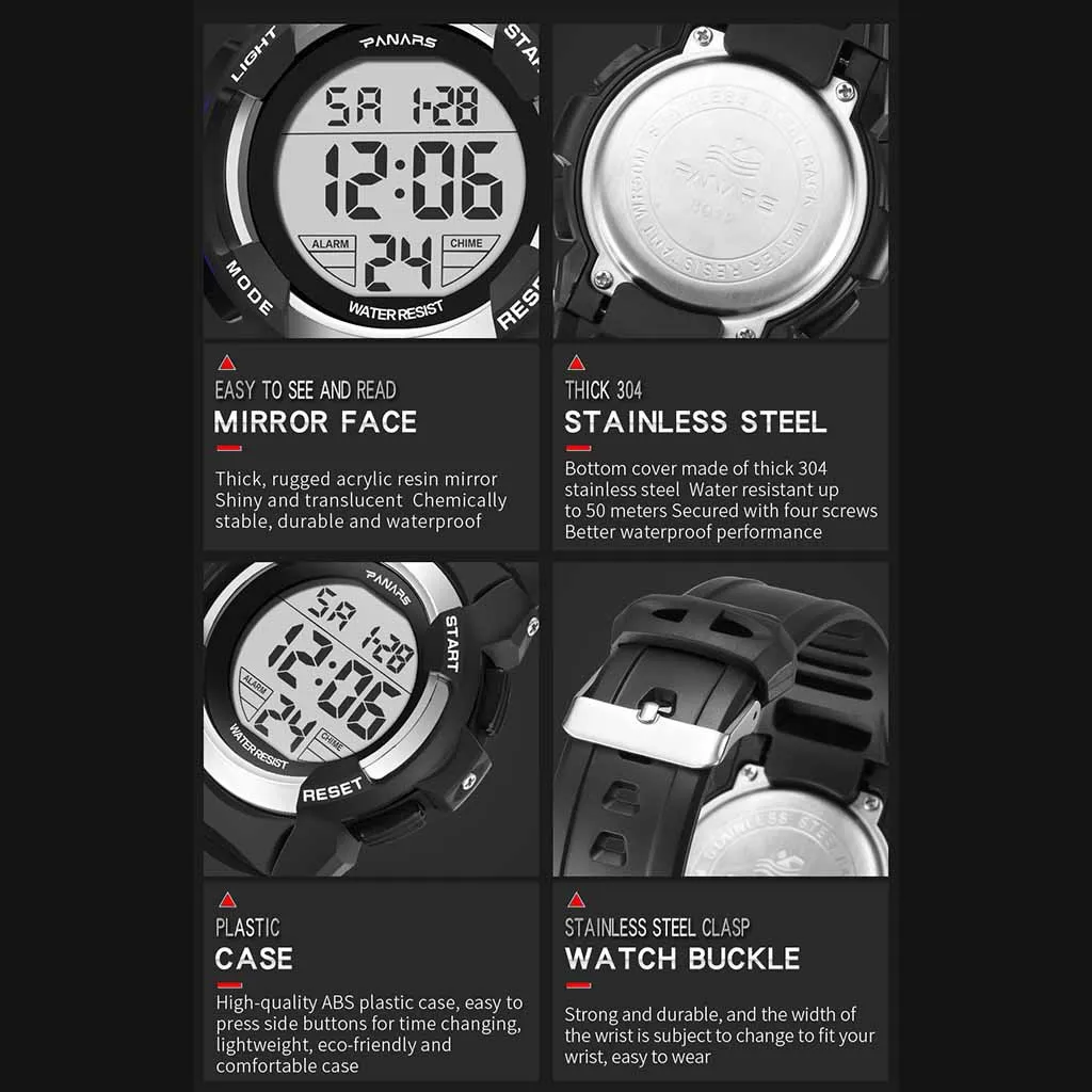 Светящиеся модные роскошные и простые водонепроницаемые электронные часы с силиконовым ремешком, цифровые часы, модные мужские часы gif, уличные spo