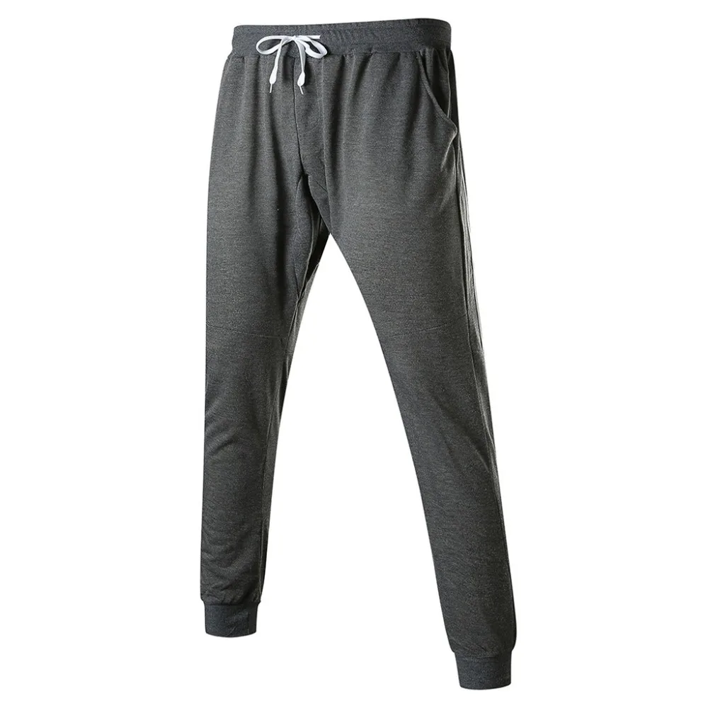 Мужские повседневные спортивные штаны для фитнеса, бодибилдинга, с карманами, полной длины, прямые, узкие, свободные, повседневные, для бега