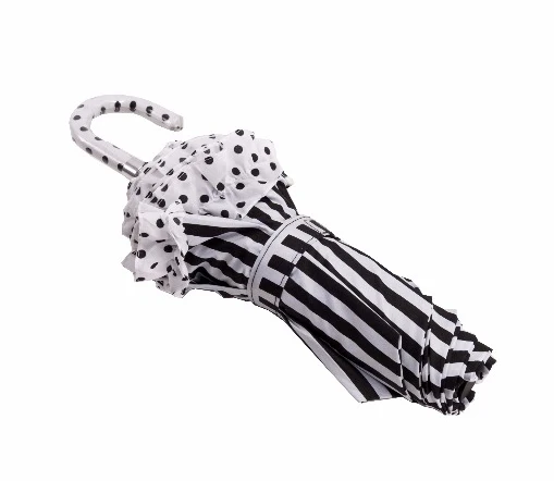 Черный полосатый Красочный качественный карманный мини-зонтик прозрачный кружевной зонтик для защиты от ветра складные зонты женский компактный дождевой зонтик - Цвет: YS-008-C
