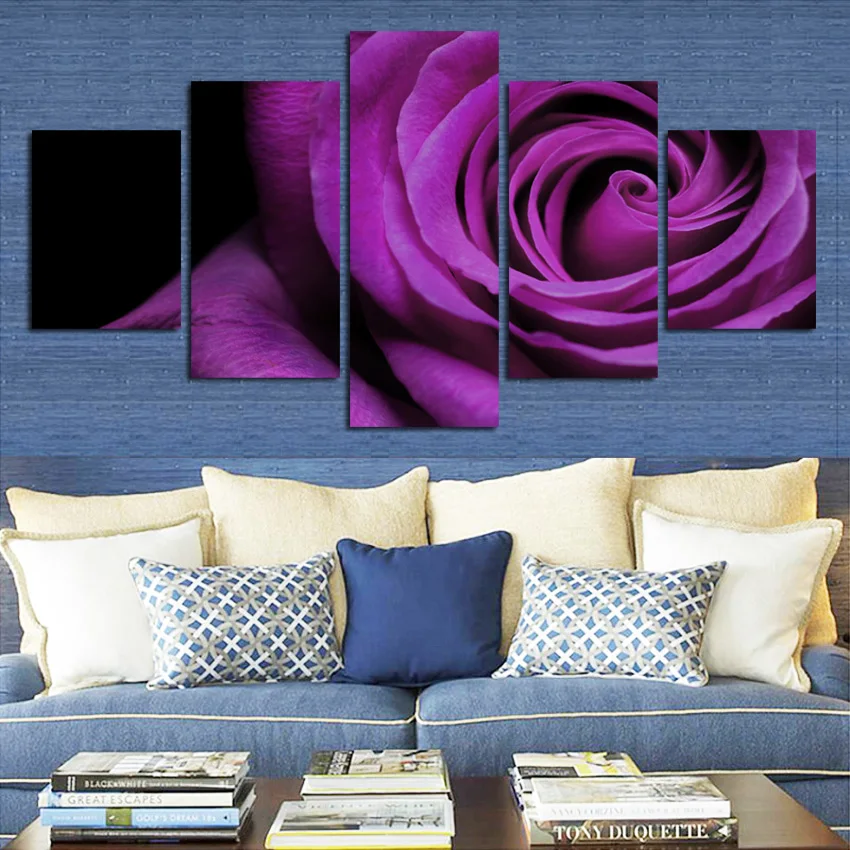fashion-Hot-Sell-Purple-roses-Flower-Simple-Cute-Paintings-For-Living-Room-Such-Beauty-Picture-Canvas (2)