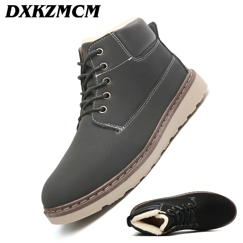 

DXKZMCM Men's Boots Winter Shoes Men Warm Plush Casual Fur Boots Men 2018 Keep Warm Winter Snow Boots