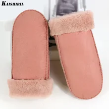 Модные зимние перчатки Женские теплые меховые шерстяные перчатки и варежки из натуральной кожи 8 цветов. Высокое качество. Очень красивые