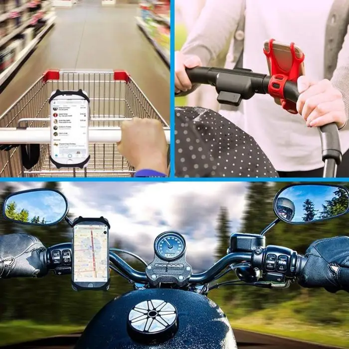 Discount Hot Selling Universal Bike Phone Holder Mount Anti Shake Silicone Soft Motorcycle Handlebar 15