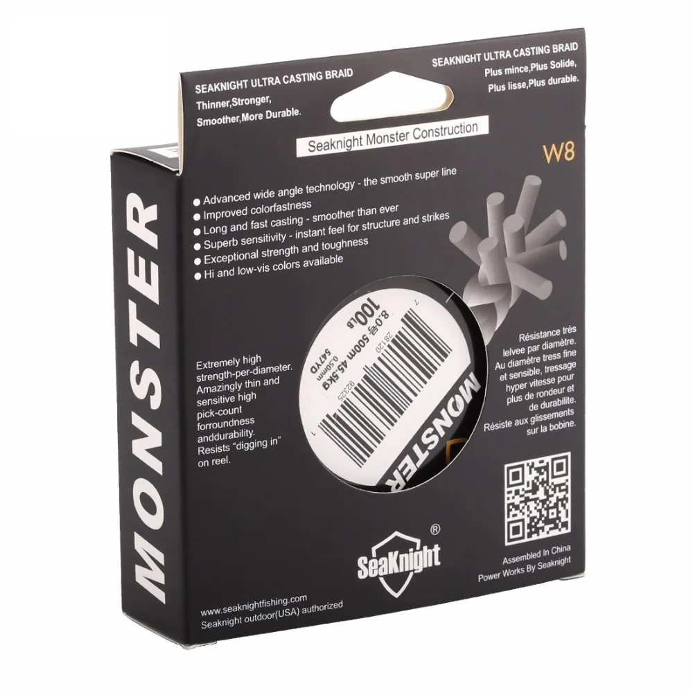 SeaKnight W8 Braided Fishing Line 500M 8 Strands Wire Carp Fishing 15 20 30 40 50 80 100LB PE Multifilament Line