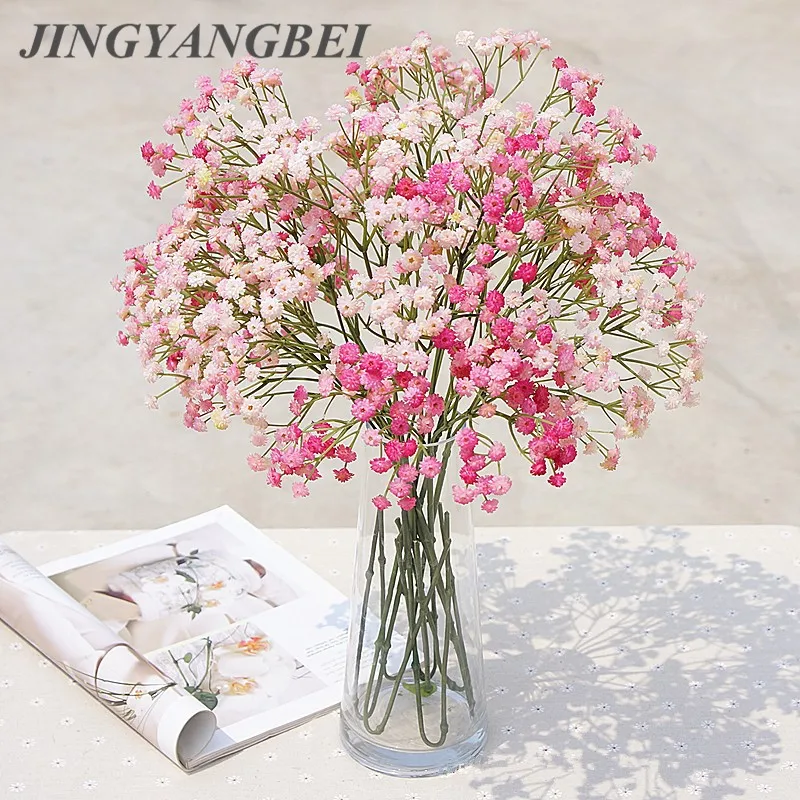 135 heads Babysbreath Silk Artificial Flower real touch Starry Simulation Silica gel colorfull wedding bride hand flower bouquet | Дом и сад