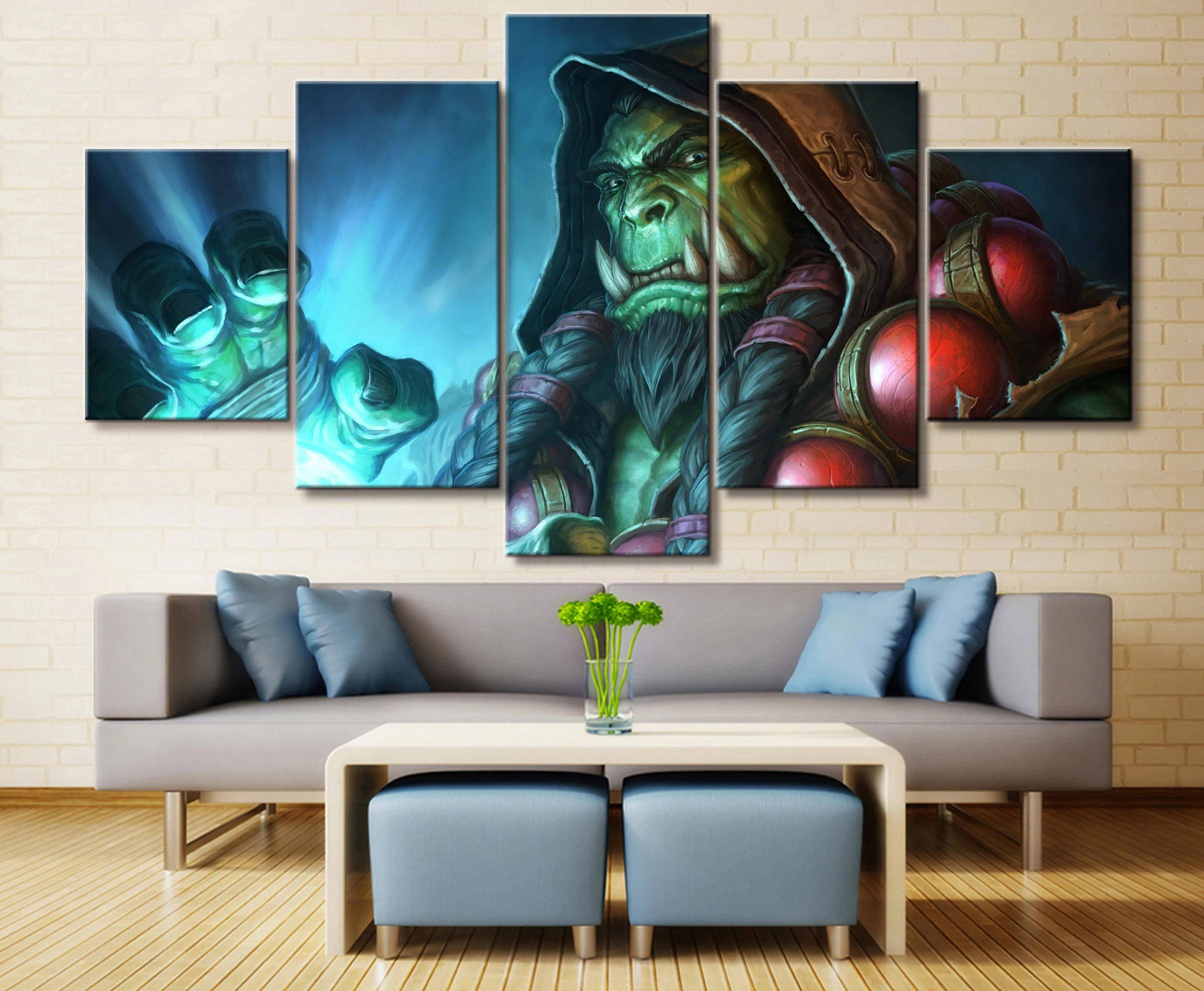 5 Piece Video Game WOW Warcraft DOTA 2 Painting Poster Decorative Mural Art Room Wall Decor Canvas 