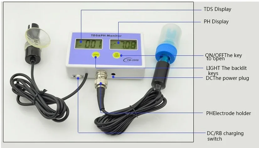 

Free Shipping 2 IN 1 Aquarium pH & Salinity Water Monitor meter tester salt Salinometer PH: 0.00~14.00; Salinity: 0.00~100.0ppt