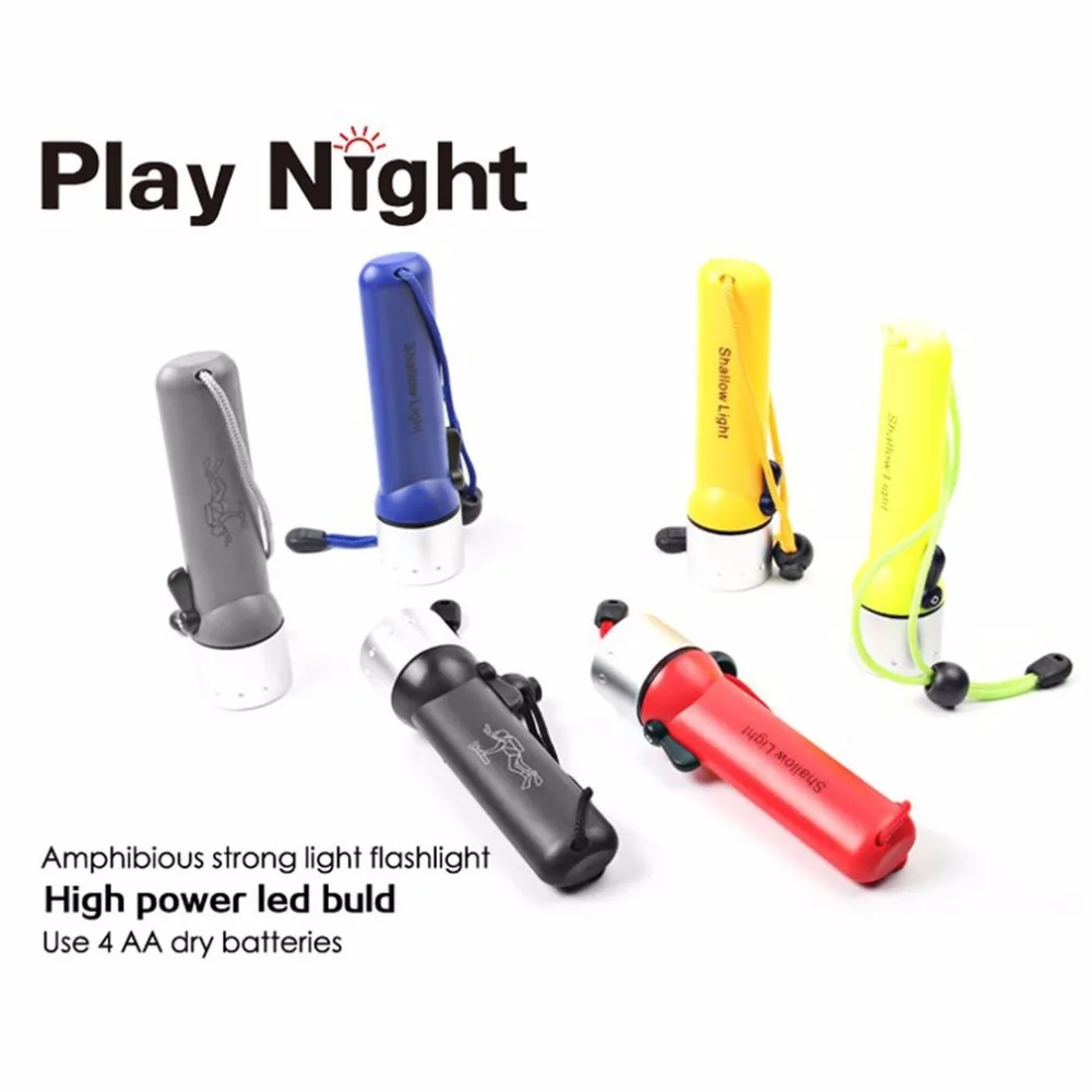 

Multi-color Outdoor waterproof underwater sealed insulated flashlight 3W 200M range Lamp self-defense flashlight Can dive