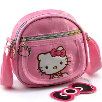 

Hellokitty Pink Messenger Bags Children Kids Girls Princess Shoulder Bag Handbag Solid Bowknot Princess Coin Purses