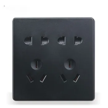

Wall - Mounted Switchgear, Home - Style, 86 Type, Concealed Black Steel Frame, Double 5 - Hole Socket, PC 220V 10A