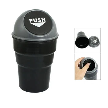 

AUTO Plastic Body Car Trash Rubbish Can Garbage Dust Holder Box Gray