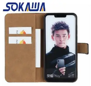 Чехол-бумажник из натуральной кожи для Huawei Y9 2019 &amp 2018 Чехол-книжка с подставкой и