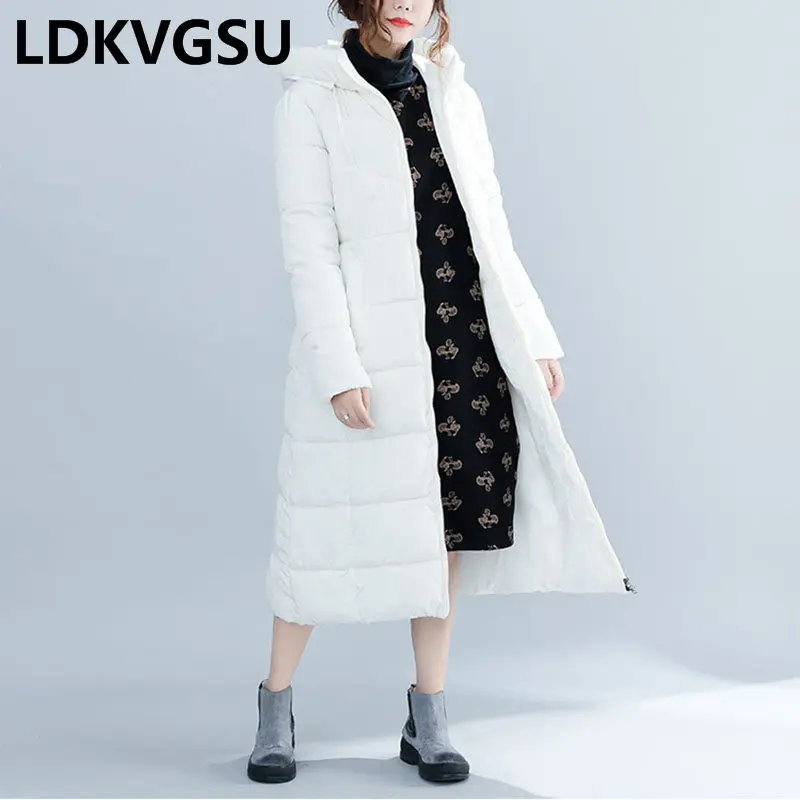 Vers Lâche Is1354 Black Hiver Grande white Chaud 2018 De Couleur Éclair Le Coton À Parkas Red Taille brick Bas Long Nouvelle Solide Capuchon Manteau Femelle Fermeture Épais Femmes SnzIxIg
