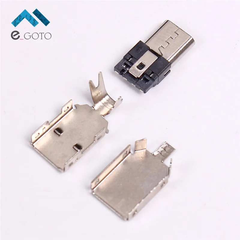 10pcs 5Pin Micro USB Plug USB Male DIY Adapter Kit