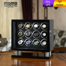 Новое поступление черный заводчик для часов 12 автоматические часы наручные коробка с зубчатым мотор mabuchi автоматические часы дисплей TPD