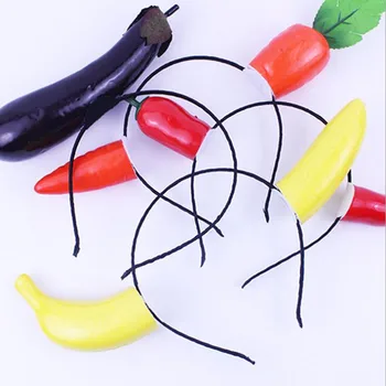 

New Carrot Banana Chili Headband Women Girls Funny Cross Hair Accessories Dress Decor Halloween Party Favor Gift
