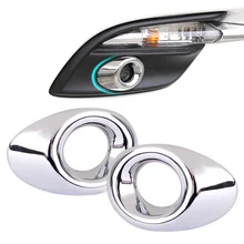 Beler 1 Paia Car styling Argento Cromato Anteriore Della Luce di Nebbia lampada Anello di Copertura Trim Misura per Mazda 3 M3 Axela 2017