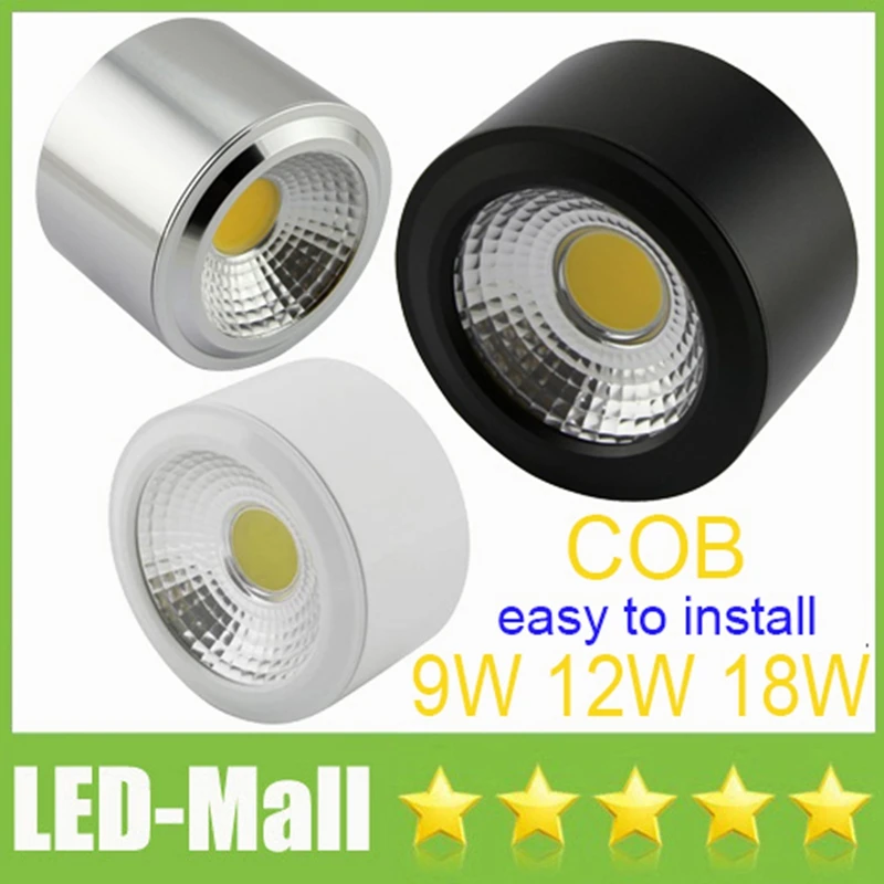 Us 59 56 5 Off Surface Mounted Cob 9w 12w 18w Dimmable Led Downlights 110 240v Easy To Install Ceiling Display Shop Down Lights Lamp Ce Saa Ul In