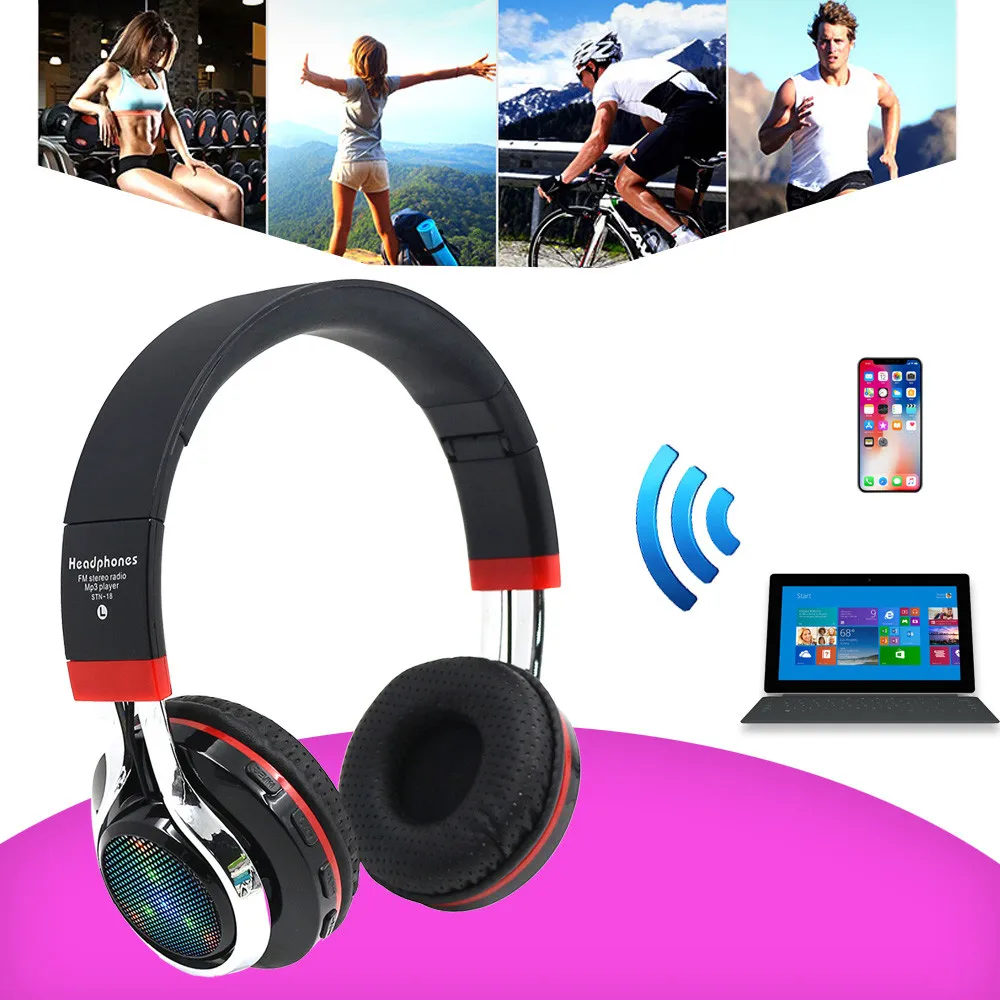 Беспроводные наушники Bluetooth 4 1 Гарнитура с шумоподавлением и радио легкая работа