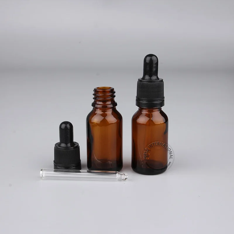 

5 x 15ml Amber Essential Oil Dropper Bottle,1/2 oz Small Glass Containers,15cc Mini Glass Perfumes Vial Free Shipping