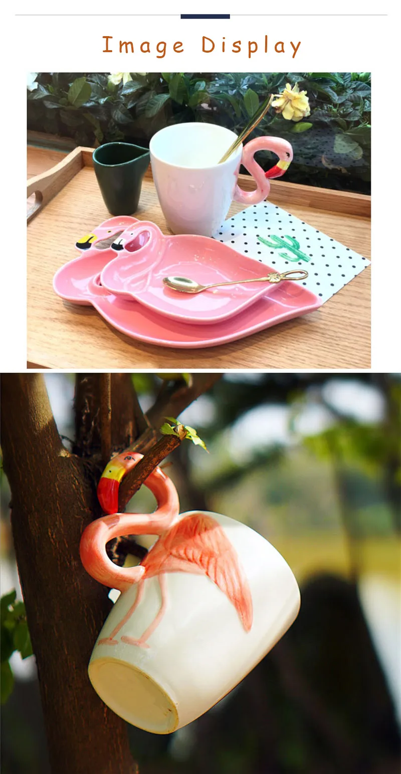 3D Фламинго керамическая кофейная кружка Милая чашка для завтрака кружки кофе молоко чай воды чашки творческие посуда для напитков подарки на день рождения для девочек