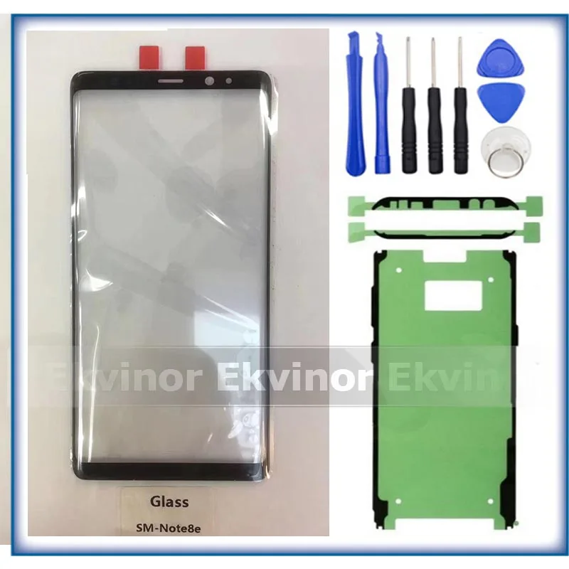 note 8 front glass with tools and adhesive 