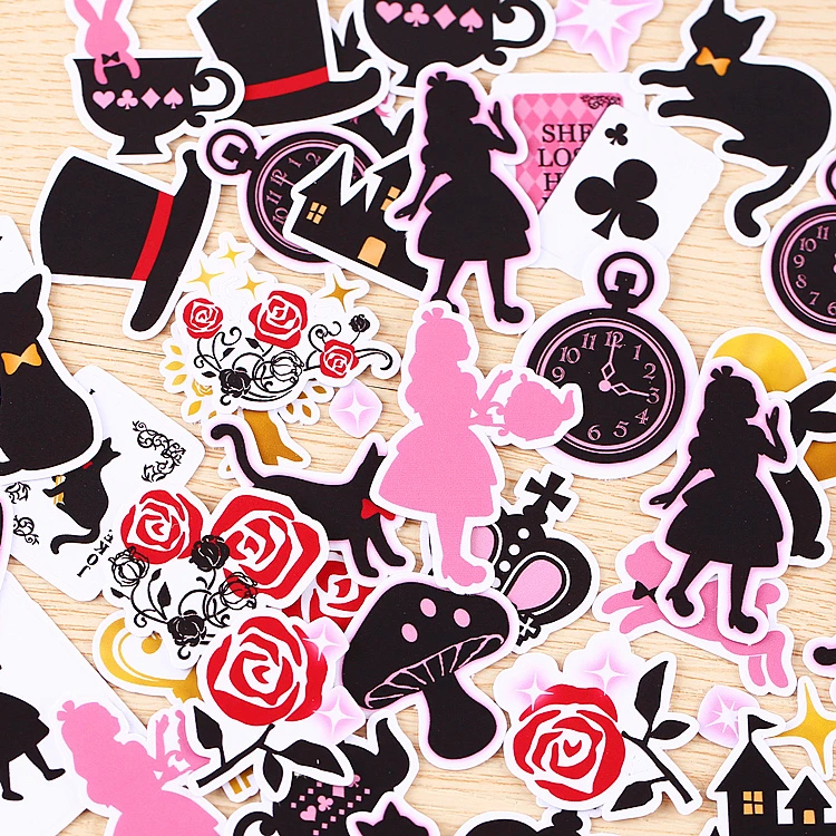 

36pcs/pack Creative kawaii self-made Alice's dream stickers scrapbooking stickers /DIY craft photo albums