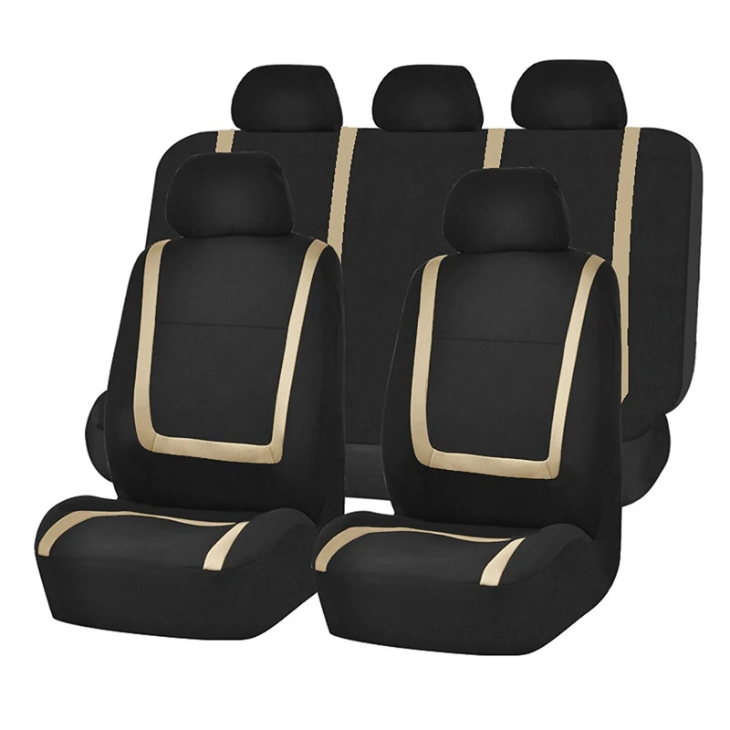 

2018 New Universal Full Set Car Seat Cover Universal Fashion Jacquard Knitted Auto Seat Covers Car Interior Accessories