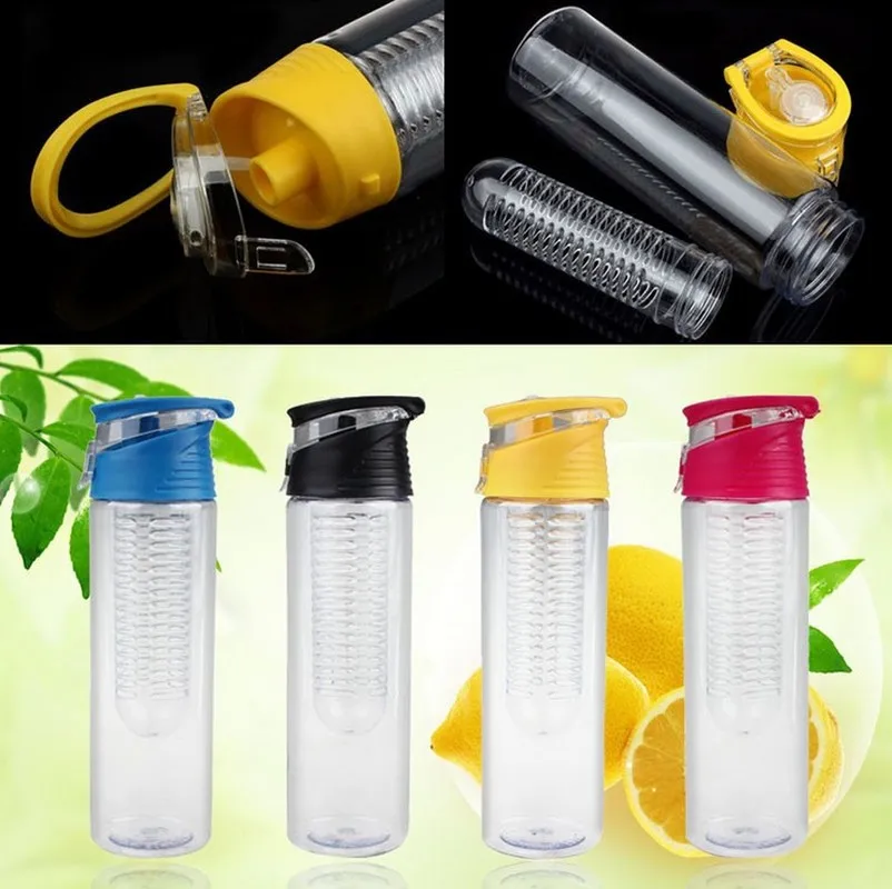 

Lemon Juice Bottle Travel Outdoor Portable 800 ML Fruit Infusing Infuser Water Bottle Sports Flip Lid for Kitchen Table Camping