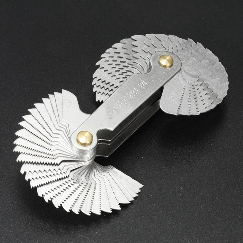 High Quality 58 Blades Thread Gauge Metric &Whitworth 55/60 Degree Thread Screw Pitch Gauge For Measuring Tool