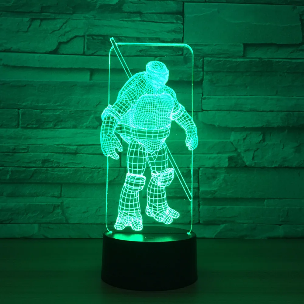 Ninja Turtle 3D Visual Bulb Optical Illusion Colorful Table Lamp LED Night Light Novelty Transparent Acrylic Lampara Kids Gift Ninja Turtle 3D Visual Bulb Optical Illusion Colorful Table Lamp LED Night Light Novelty Transparent Acrylic Lampara Kids Gift