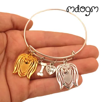

2019 New Cute Fashion Animal Bracelet Bangles Pekingese Dog Love Alloy Metal Men Women Male Female Girls Jewelry Gift S164