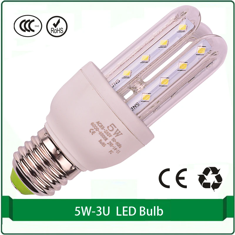 

cfl light bulb 5W LED energy saving CFL 3U free shipping e27 led corn light led lamp corn bulb